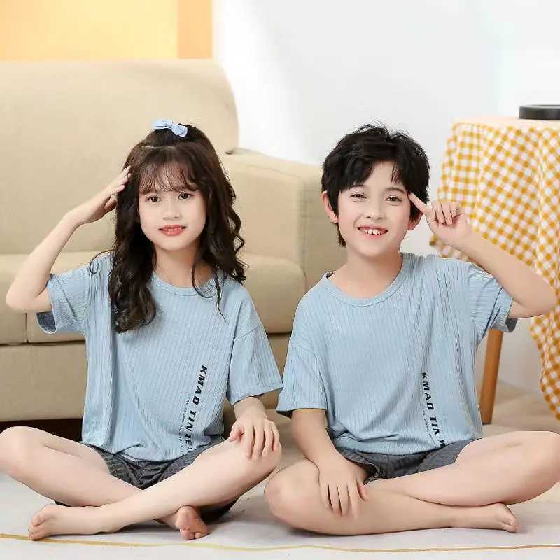 Childrens Pajama Set 2-piece cartoon Childrens Pajama Baby Pajama Summer Cotton Pajama Baby240716