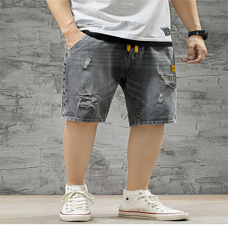 Davidso Summer Denim Shorts for Trend Loose Men's Five-Point Middle Pants 28-42