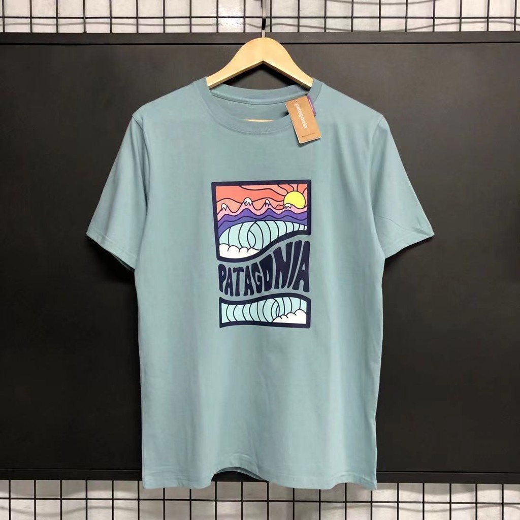 American Dad wave graffiti three color front and rear large picture slim fit version cotton leisure summer trend short sleeve