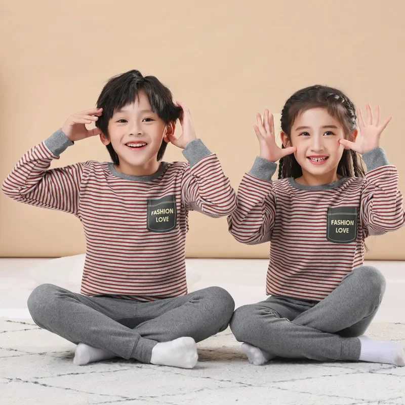Autumn cotton pajamas baby long sleeved baby clothing set cartoon childrens clothing childrens pajamas childrens boys pajamasW240716