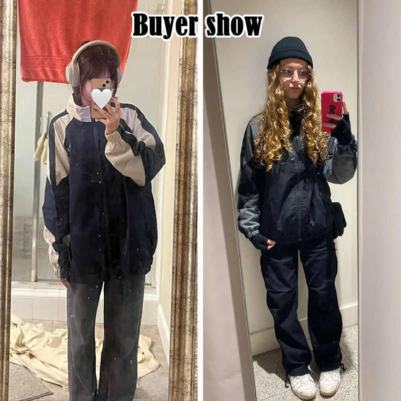 Hip Hop Varsity Jacket Men High Street Patchwork Color Block Windbreaker Coats Women Spring Autumn Thin Fashion College Jackets 240718