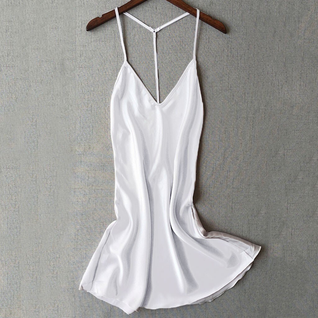 d n i e s Women Sexy Satin Sleepwear Babydoll Nightdress Pamas soft