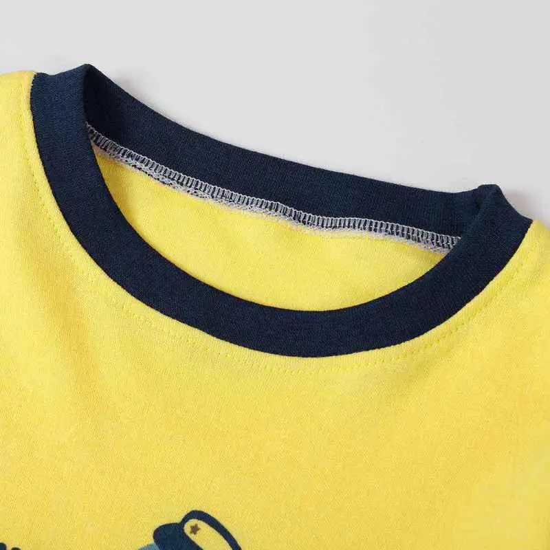 Spring and Autumn Childrens Pajama Set O-neck Cotton Childrens Pajama Cute Cartoon Childrens Pajama Set Girls and Boys Childrens ClothingW240716