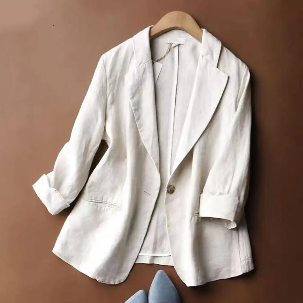 Women Suit Solid Color Fashion Blazer Woman Jacket Turndown Collar Long Sleeves Pockets Formal Lady Female Clothes 240712