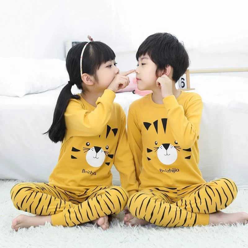 Childrens sleepwear for ages 3 to 8 autumn and winter baby clothing sleepwear set boys sleepwear childrens sleepwear cotton sleepwearW240716