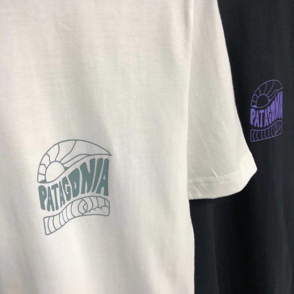 American Dad wave graffiti three color front and rear large picture slim fit version cotton leisure summer trend short sleeve