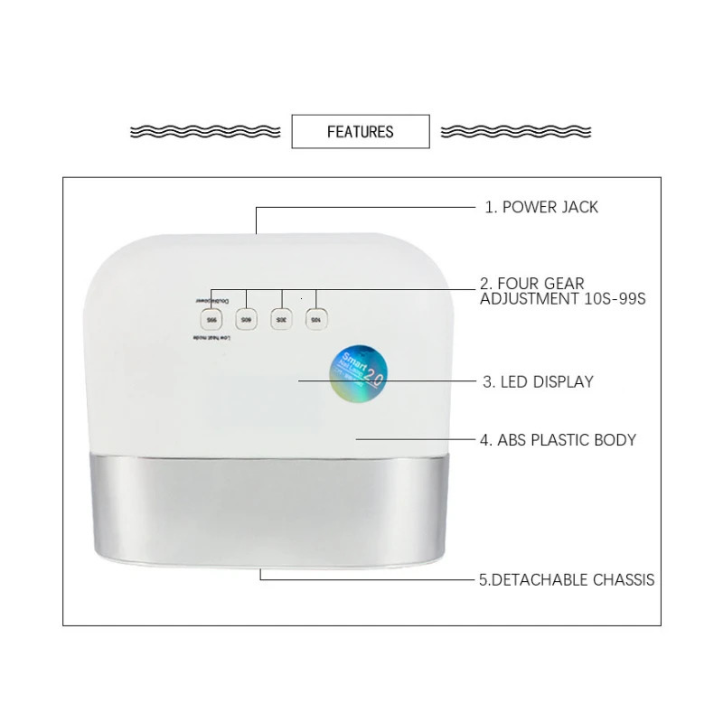 48W Smart UV LED Lamp Nail Dryer 36PCS LEDs Gel Polish Intelligent Auto Sensor One Hand Nails Dryers Quick-drying Nail Equipment 240719