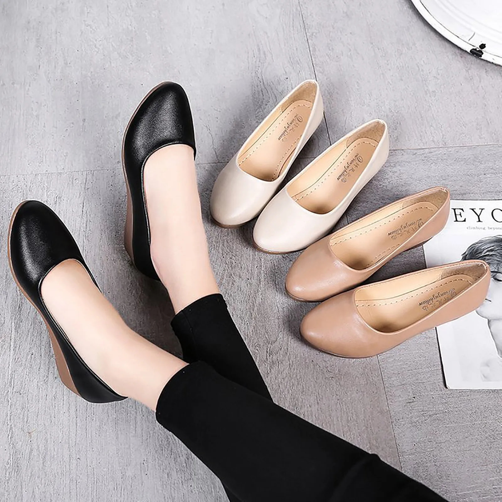Strap Dress Sandals Women Wedge Heel Mouth And Medium Single Shoes Fashion Round Spring Summer Toe Womens Boots 240718