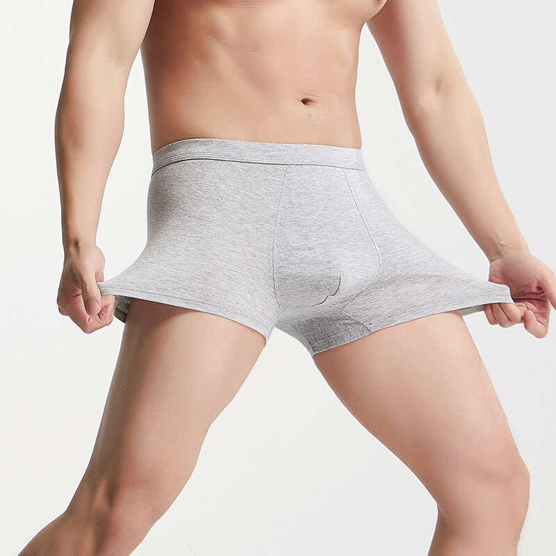 Pure Breathable Solid Color Cotton Underwear, Mid Waist Simple Men's Boxer Shorts Calecon Boxer Mens Boxers Mens Underwear Designer Men Boxers Me