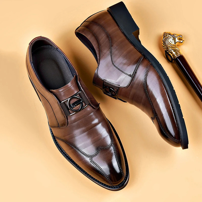 Men's Patent hot Leather Brogue Dress Shoes Formal Wedding Party Oxfords for Business & Office - 2024