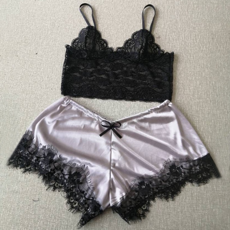 Sexy Fun Set Black Lace Sling Multicolor Pama Shorts Women