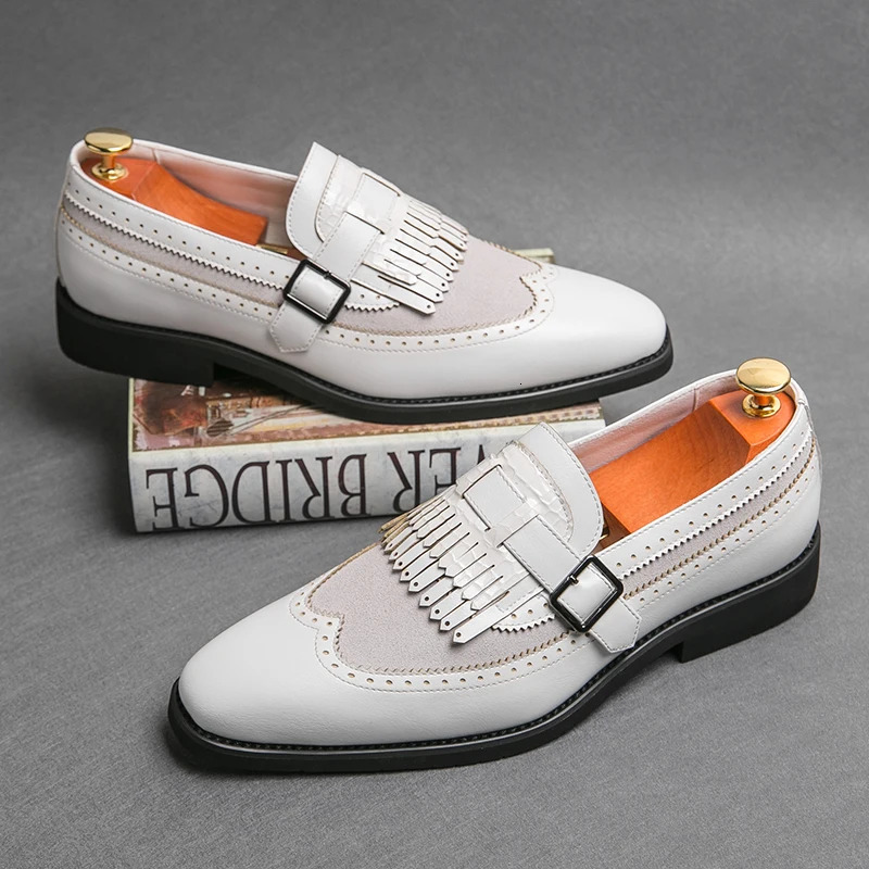 Men Tassel Casual Shoes Fashion Men Shoes Handmade White Mens Loafers Moccasins Slip On Mens Flats Male Grace Driving Shoes 240718