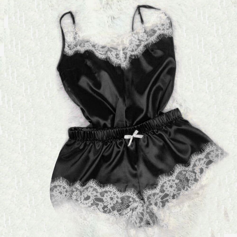 Women Sleepwear Sexy Lace Pamas Pants + Blouse Set Bu Tidur Malam