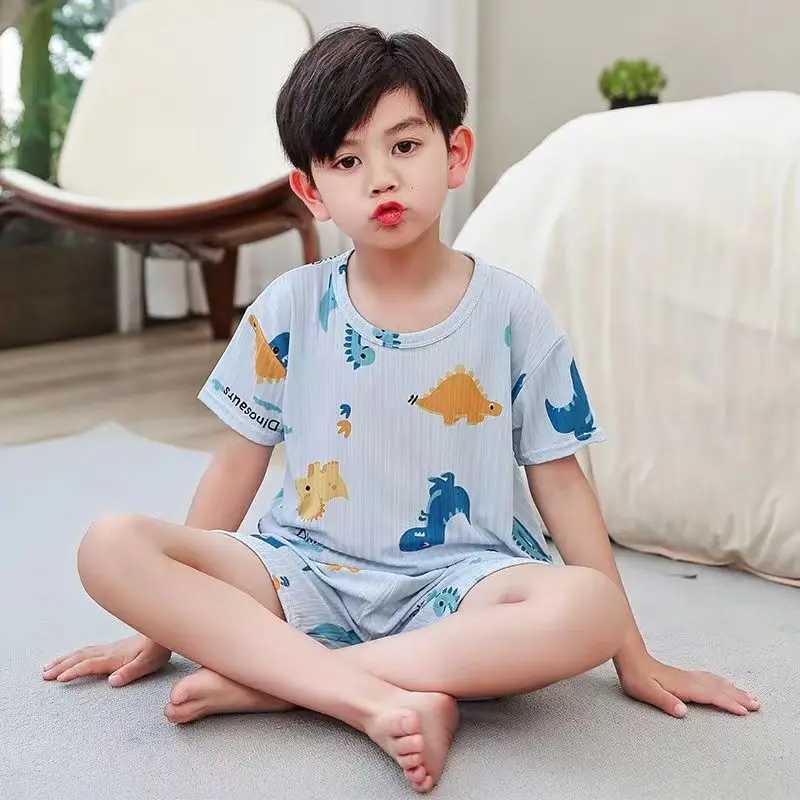 Childrens Pajama Set 2-piece cartoon Childrens Pajama Baby Pajama Summer Cotton Pajama Baby240716