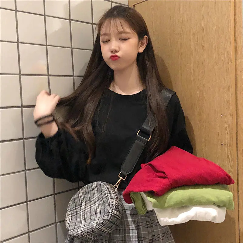 Korean Version T-shirt White Light Lantern Long Sleeve Clothing Aesthetic Tops Womens T Shirts Women Woman Tshirts Y2k Harajuku 240717