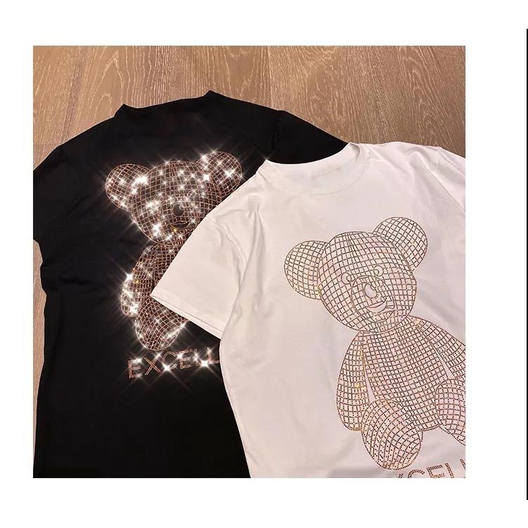 Women's Casual Korean Fashion T-Shirt with Cute Bear Design - Lightweight & Breathable