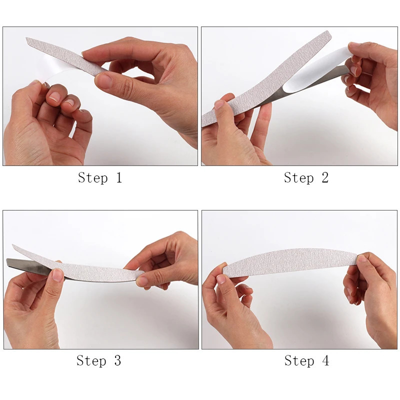 10pcs BlackGrey Removable SandPaper Nail File With Stainless Steel Handle Metal Replacement Nail Buffer 100180 For Manicure 240713