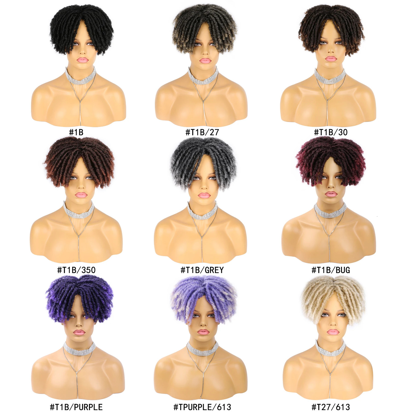 Synthetic Locs Braided Half Dreadlock Topper Wig Short Dreadlocs Hair Toupee Afro Wigs For Black Women and Men 240719