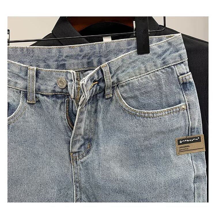 Simts Denim s Men's Summer New Retro Washed Knee Length Bermuda Male Short Jeans Streetwear