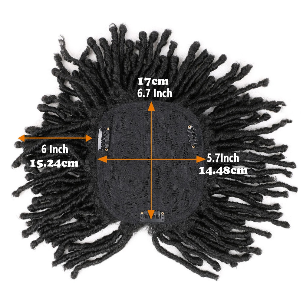 Synthetic Locs Braided Half Dreadlock Topper Wig Short Dreadlocs Hair Toupee Afro Wigs For Black Women and Men 240719