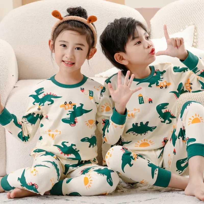 Spring and autumn baby girl clothing pajama set childrens pajamas childrens pajamas cotton pajamas childrens home clothing 4 6 8 10 12YW240716