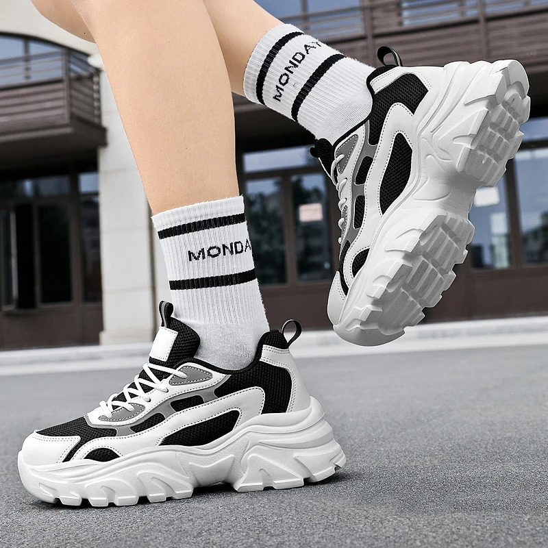 TUINANLE Sneakers Women Vulcanize Shoes Couple White Platform Thick Sole Running Casual Men Shoes Size 35-44 Tenis Feminino 240718