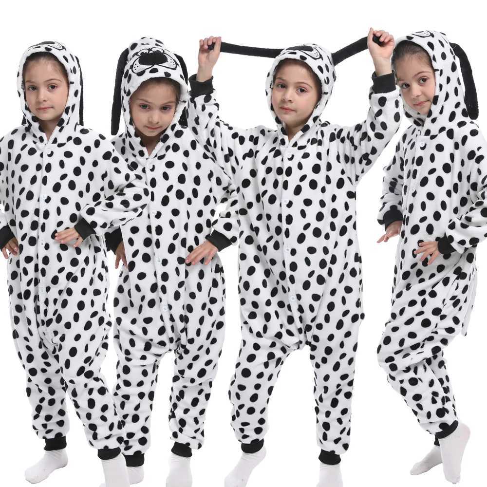 Plush Spotted Dog Cosplay Costume Kigurumi Onesie Cartoon Animal Halloween Costumes Party Performance Outfits For Kids Clothes W250117