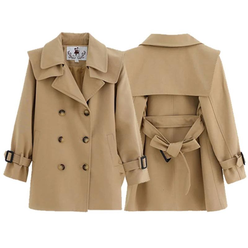 Fashion Girls Outerwear Long Sleeve Windbreaker Kids Clothes Autumn Thicken Warm Trench For 4-12 Year Teens Girls Coats 240711