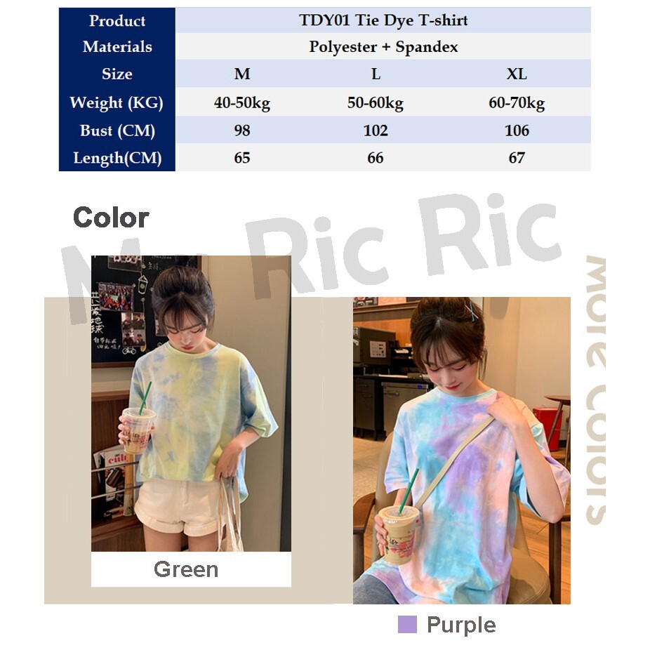 (SG InStock) Tie Dye T-Shirt (T-Shirt. Blouse. Short Sleeve) - TDY01