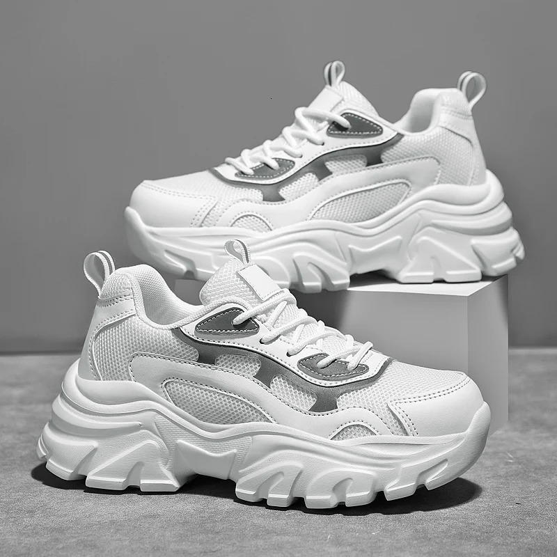 TUINANLE Sneakers Women Vulcanize Shoes Couple White Platform Thick Sole Running Casual Men Shoes Size 35-44 Tenis Feminino 240718