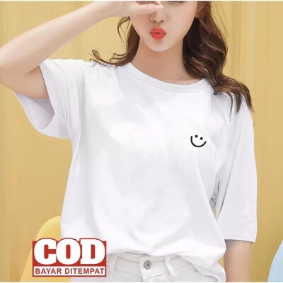 Smile MINI T-shirt OVERSIZE COTTON COMBED 30s || Women's T-Shirt (MINI SMILE) TEE