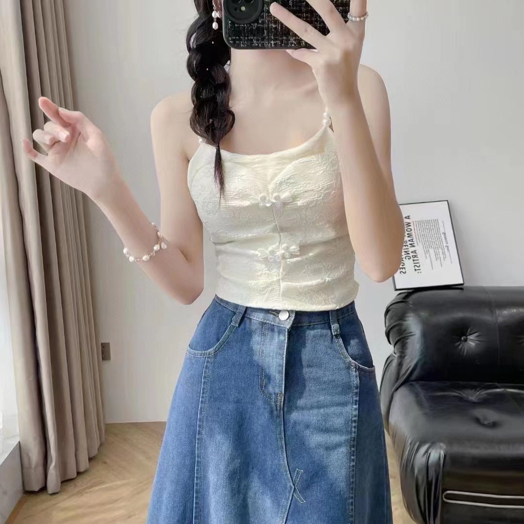2023 new strapless niche women's outerwear and lingerie top with a pure desire for style, camisole vest