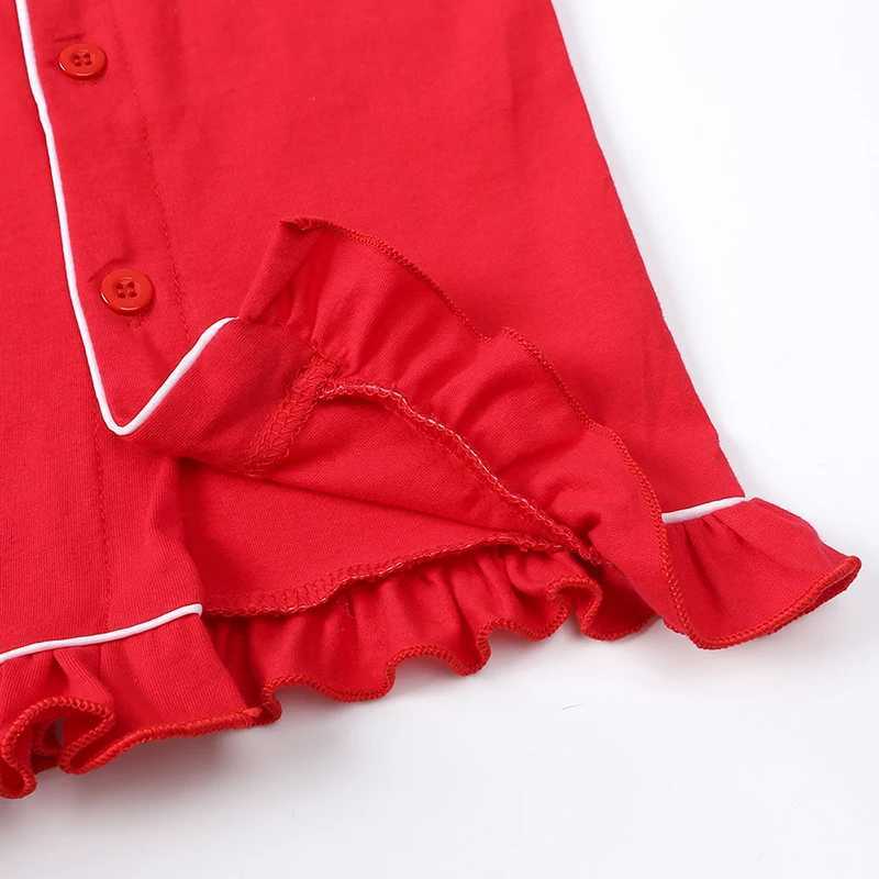 Childrens clothing set childrens pajamas set new style casual clothing Christmas clothing pleated baby pajamas set cotton pajamasW240716