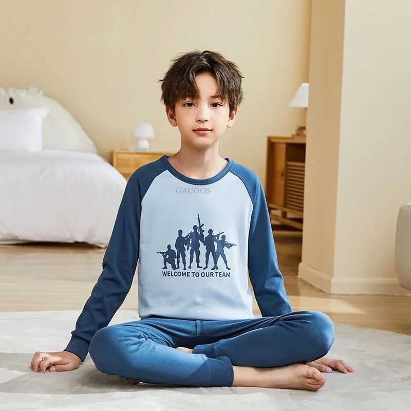 Winter cotton sleepwear for boys and girls childrens home clothing childrens sleepwear teenagers sleepwear 8 10 12 15 18YW240716