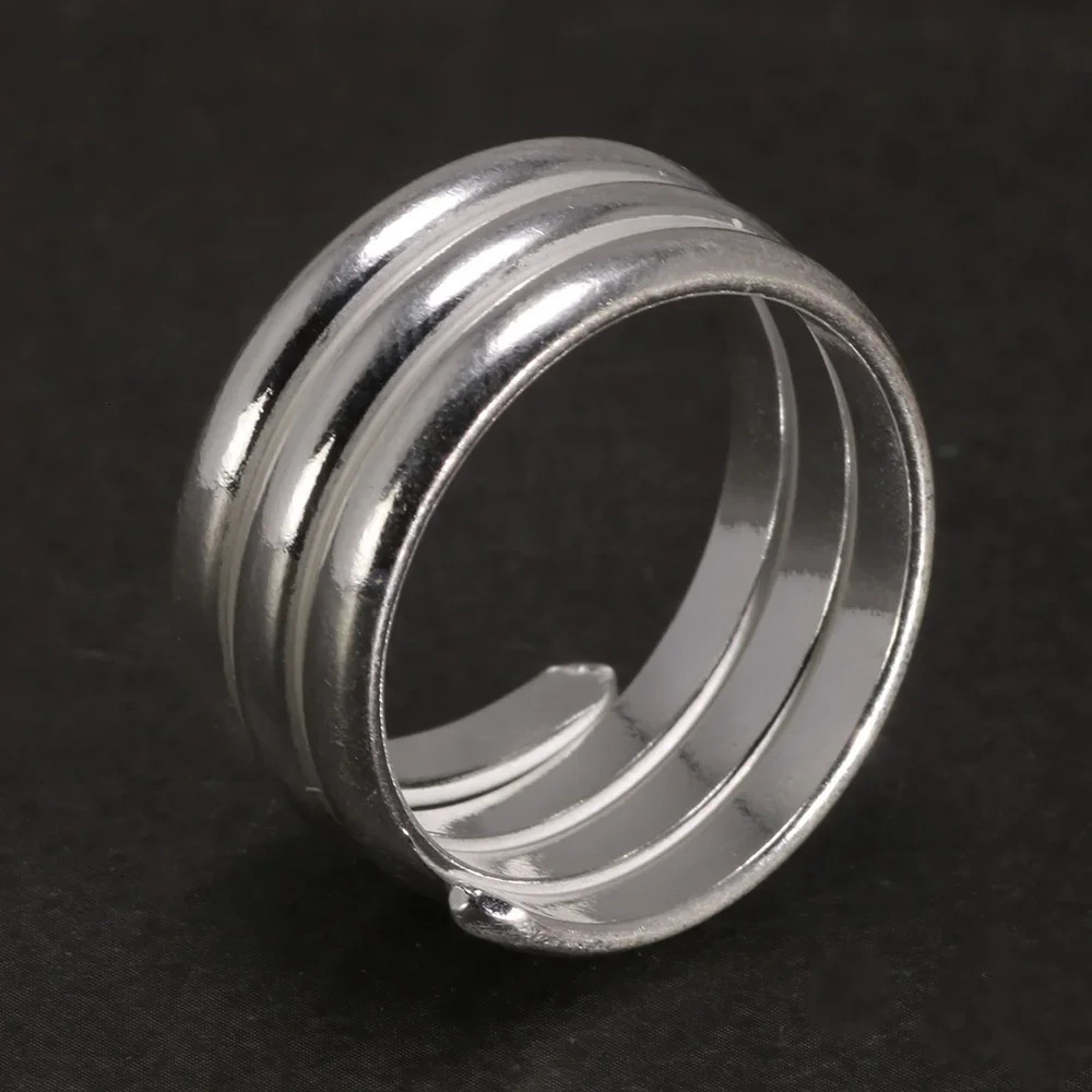 925 sterling silver spring ring simple multi-layer elegant jewelry opening ordinary punk ring 240805