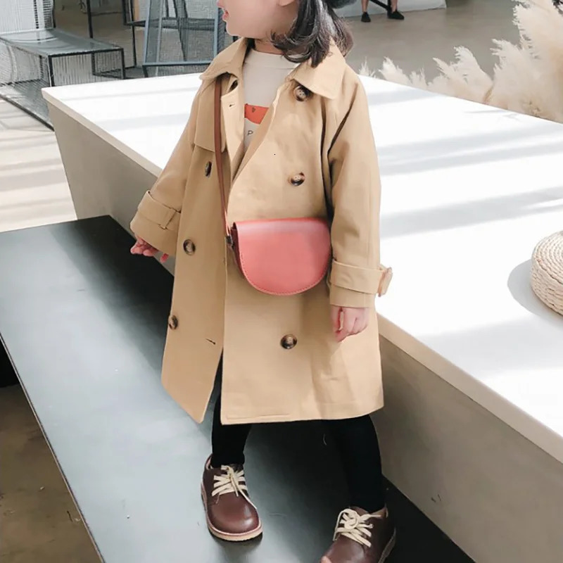 Outerwear Spring Autumn Childrens Fashion Girl Long coat Trench Toddler Baby Jacket girls clothing Windbreaker Kids Clothes 240711