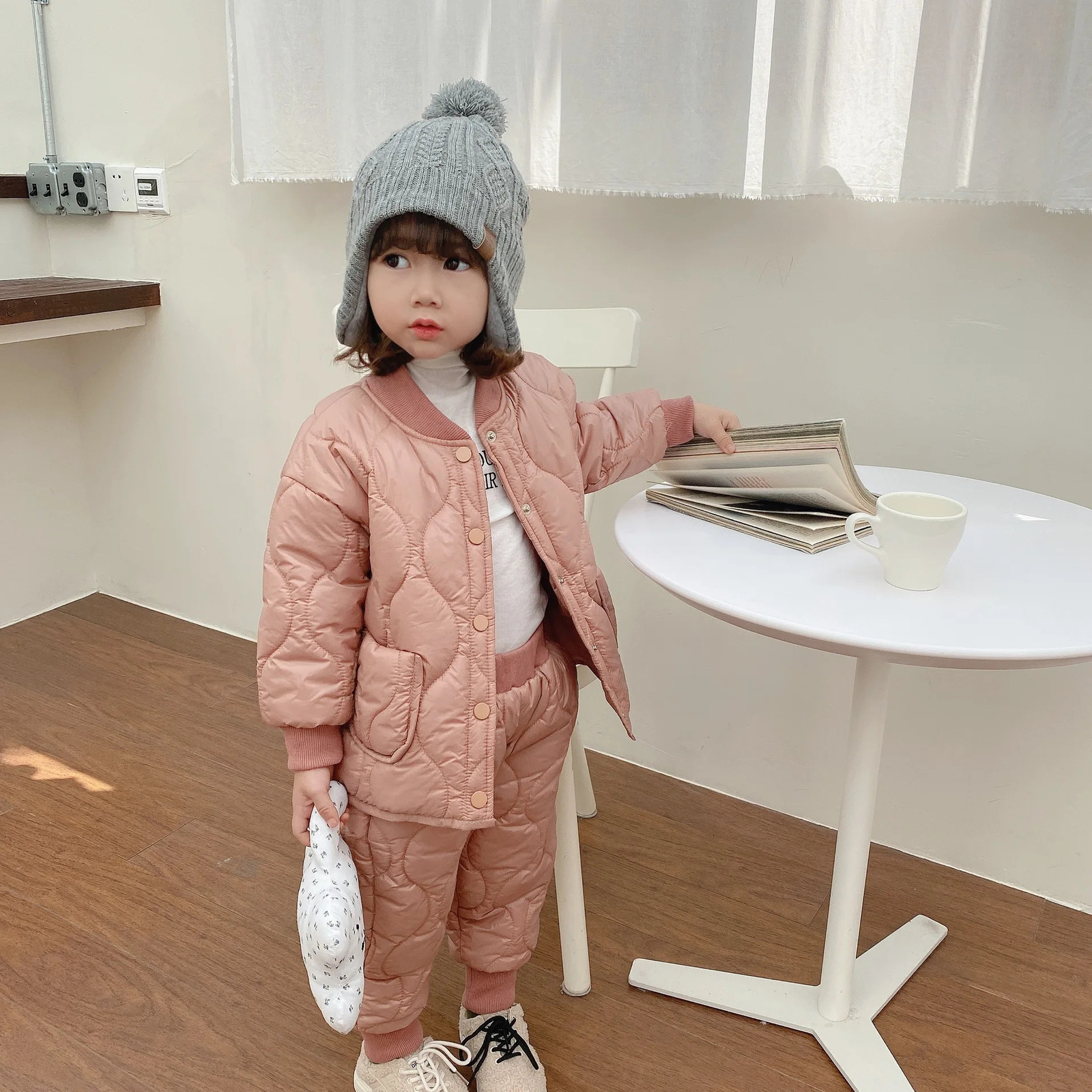 1-6 Years Old Kids Baby Winter Clothes Sets Boys Girls Warm Padded JacketPants 2 Pieces Suit Autumn Korean Casual Outfits 240713
