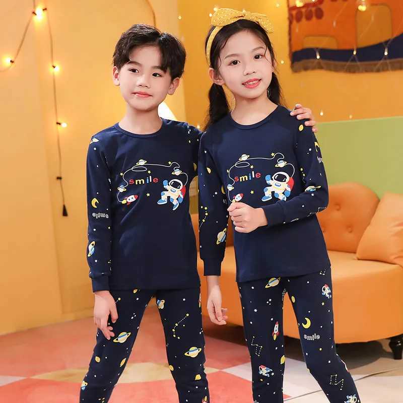 New Year Summer and Autumn Childrens Clothing Set Astronaut Boys Pajamas Sleeping Pants Childrens Pajamas Baby PajamasW240716