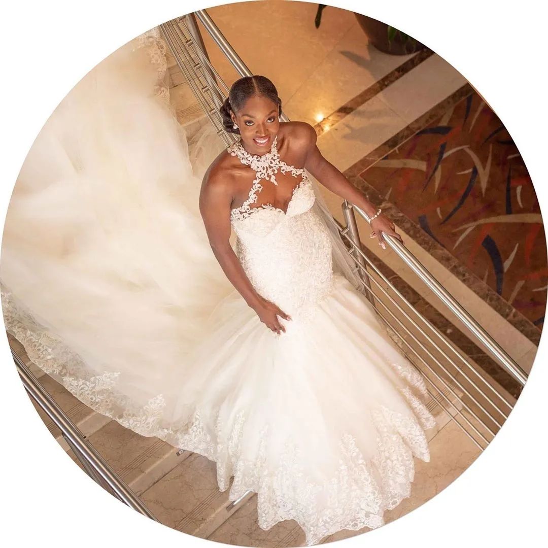Arabic Aso Ebi Vintage Llace Beaded Wedding Dresses Sheer Neck Mermaid Bridal Dresses Sexy Wedding Gowns Custom Made 2024