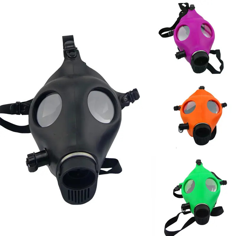 Ftshist Silica Gel Gas Mask Fetish Latex Rubber Hood Breath Control Conquer Choking Headgear Cosplay Costume Party Wear 240712
