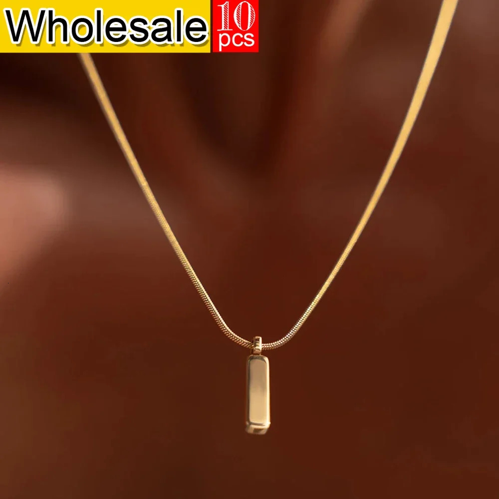Mens jewelry simple and fashionable 1MM stainless steel collarbone chain non fading 10PCS jewelry wholesale 240719