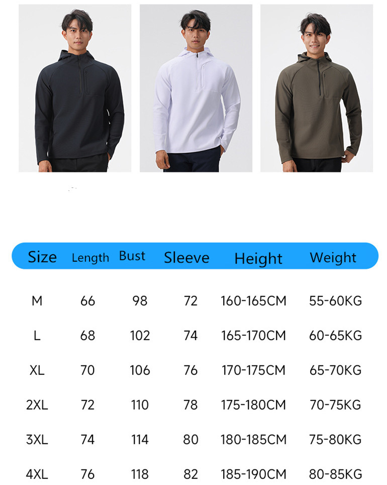 L61181 Men Hooded Jacket Outdoor Sweater Clothes Men Waterproof hoodie sweatshirt Fishing Cycling Hiking Sports Half Zipper Jackets New Style