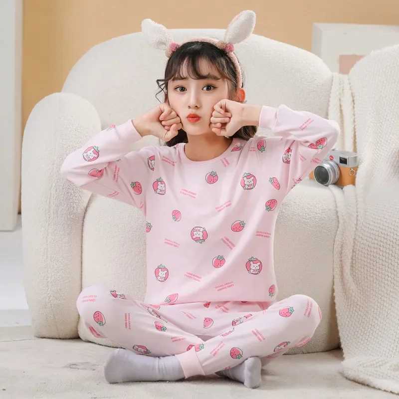 Autumn cotton pajamas baby long sleeved baby clothing set cartoon childrens clothing childrens pajamas childrens boys pajamasW240716