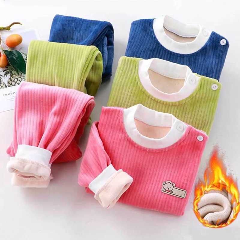 Childrens clothing autumn and winter two-piece warm clothing set padded Corduroy baby casual and comfortable home clothesW240716