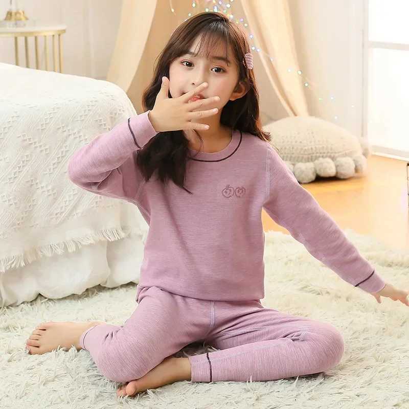 Childrens Pajamas 2-14 Autumn Long sleeved Pajama Set Baby Clothing Childrens Cotton Pajamas Childrens PajamasW240716