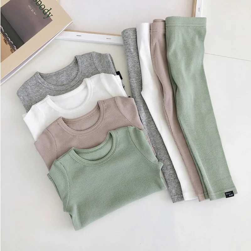 1-6T Preschool Baby Boy and Girl Clothing Set Pure Cotton Pajama Set Long Sleeve Top Pajama Soft Baby Clothing SetW240716