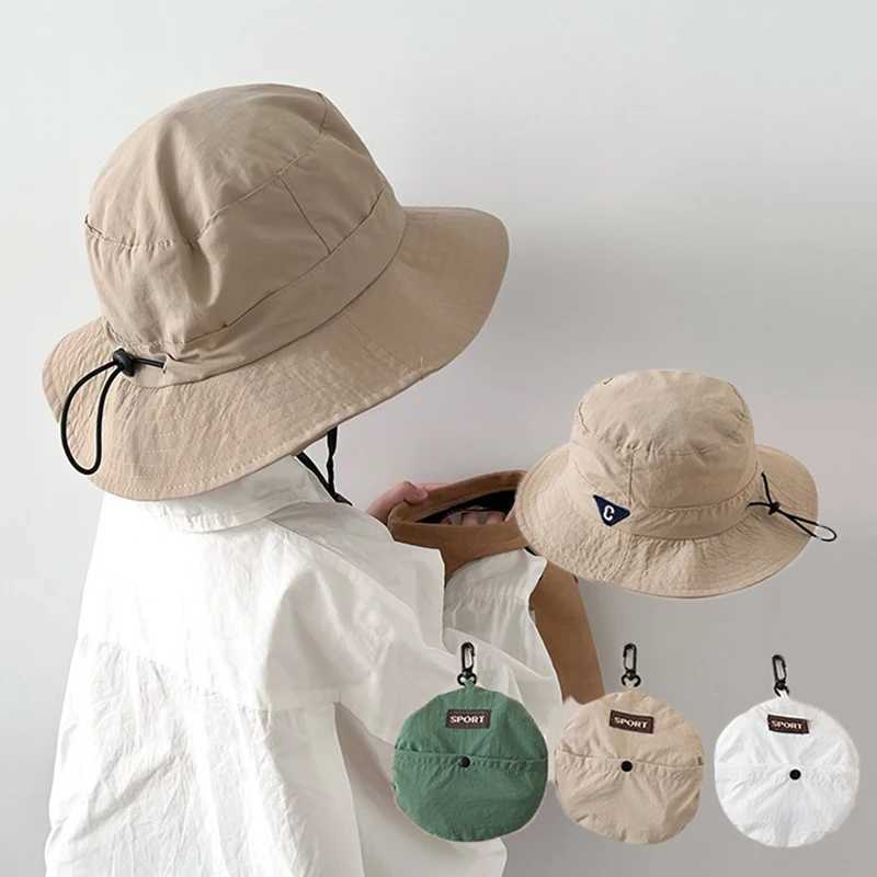Caps Hats Korean Letter Quick Dry Thin Baby Fisherman Cap Summer Solid Color UV Protection Baby Boy Girl Bucket Hat Soft Kids Foldable Hat