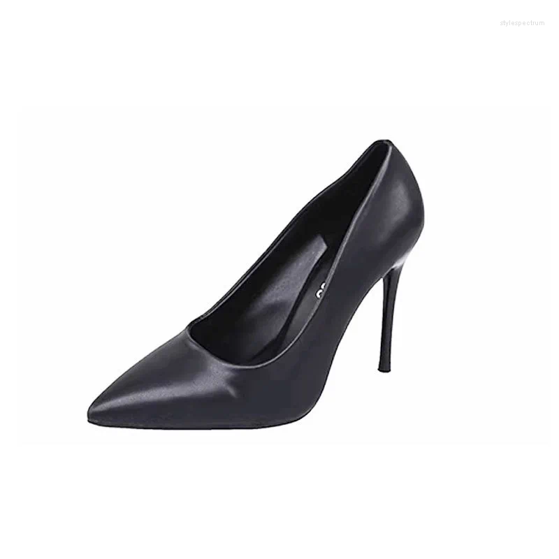 Dress Shoes Black Stiletto Heels With Spring All-matching Pointy Work Korean Style Professional Fashion Single Women