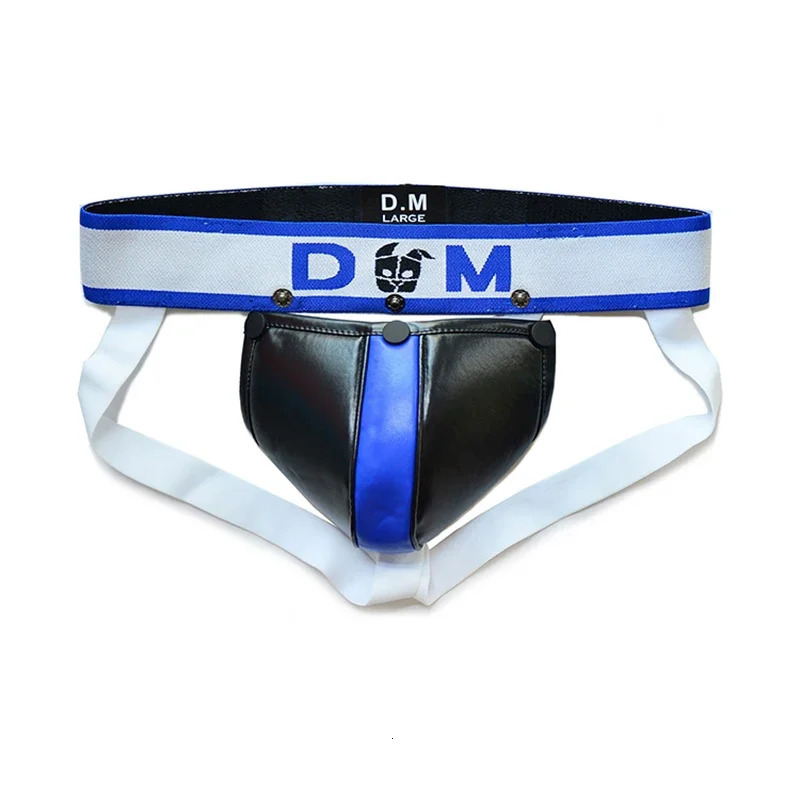 Gay Tangas Sissy Thong Men Underwear Sexy Strings Lingerie Panties PU Detachable Slip Cuecas Jockstrap Ropa Interior Hombre 240711