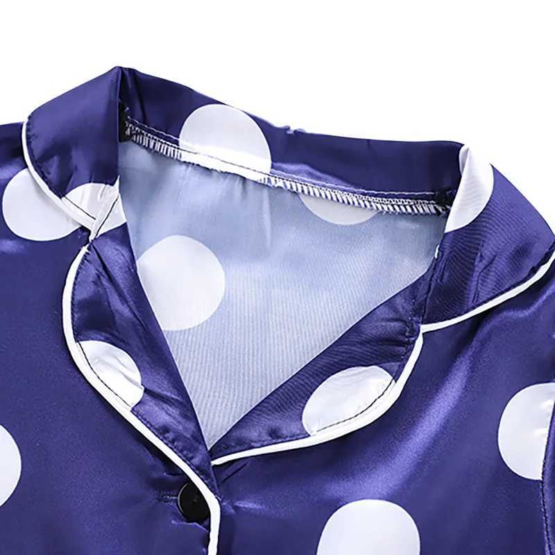Autumn Baby Silk Pajamas Kids Girls Boys Pyjamas Clothes Point Print Sleepwear Set Short sleeved shirt top+pants 2PCS pajamasW240716